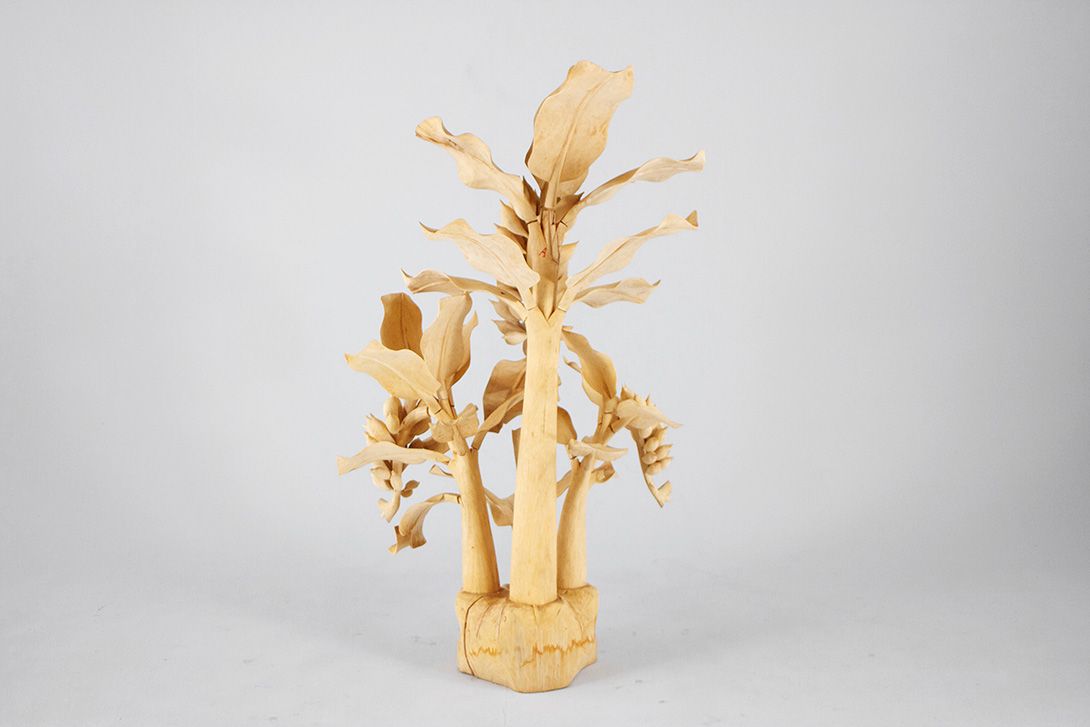Foto Balsa Carved Banana Tree 3 h140x80x65
