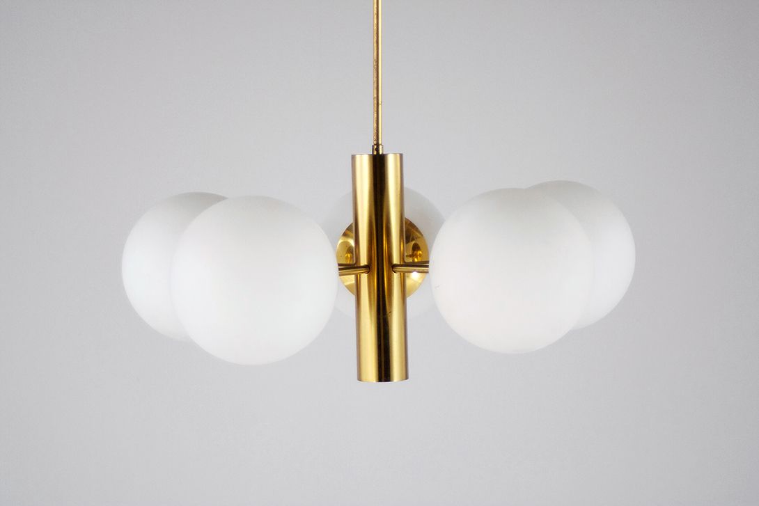 Foto Pendant Lamp Glass Balls/Brass h80x65