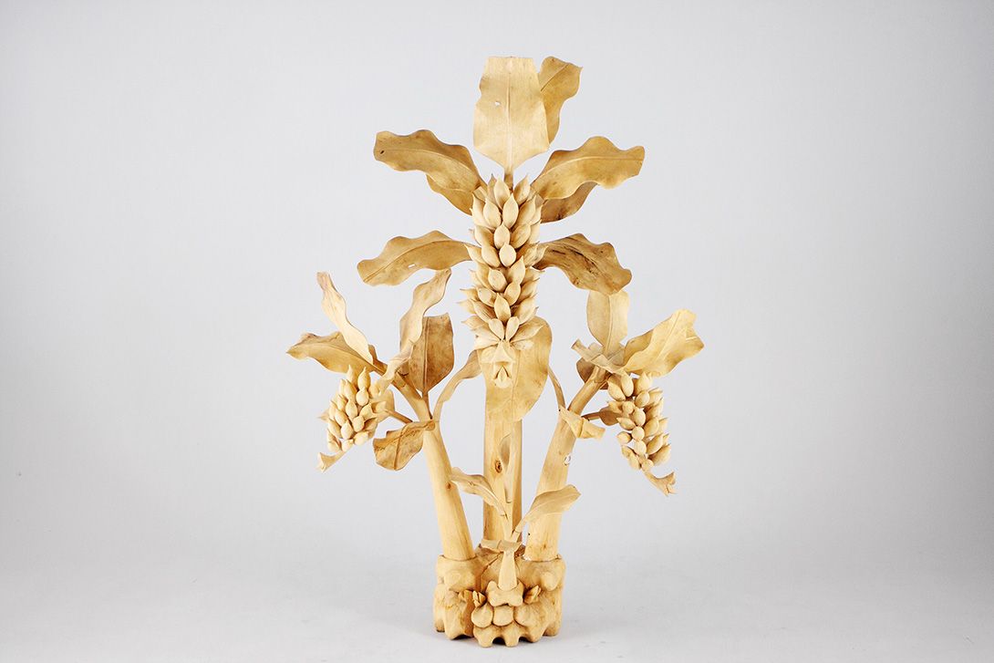 Foto Balsa Carved Banana Tree 4 h165x100x70
