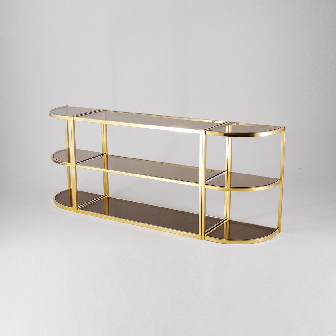 Foto Brass Sideboard/Shelf Tinted Glass 1965