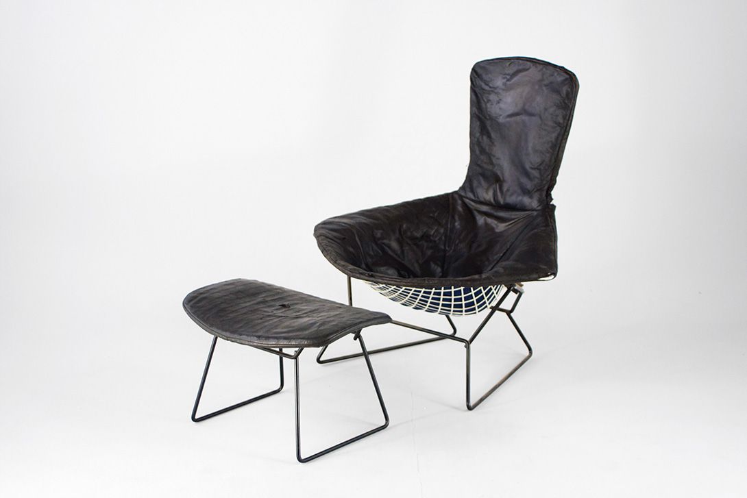 Foto Ottoman for Bird Chair Harry Bertoia Vintage Leather
