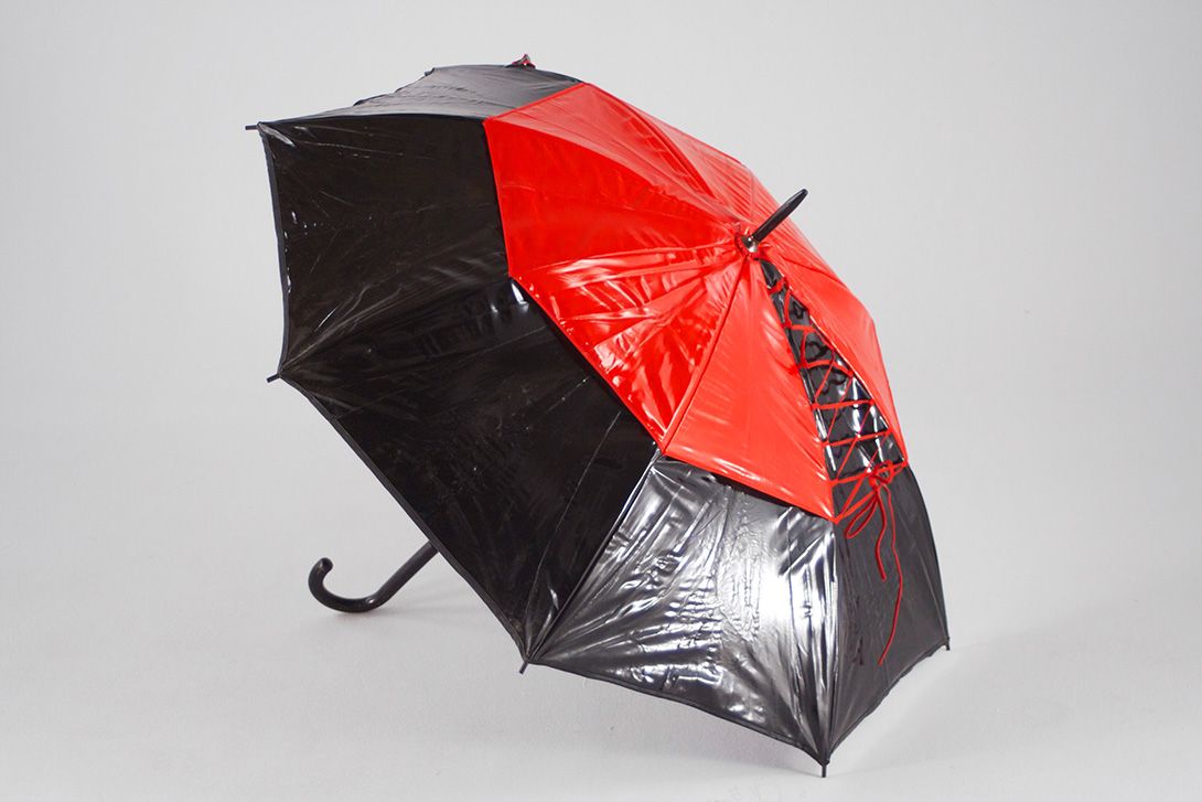 Foto Patent Leather Umbrella, Red and Black