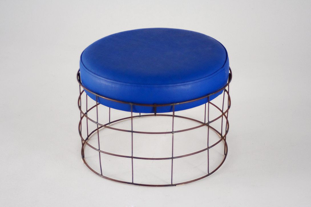 Foto Panton Stool Metal/Leather
