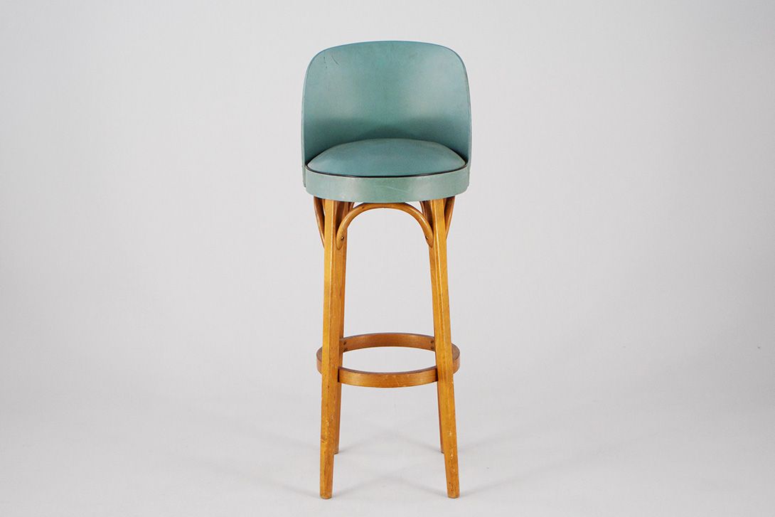Foto Rockabilly Bar Stool Wood&#038;Leather