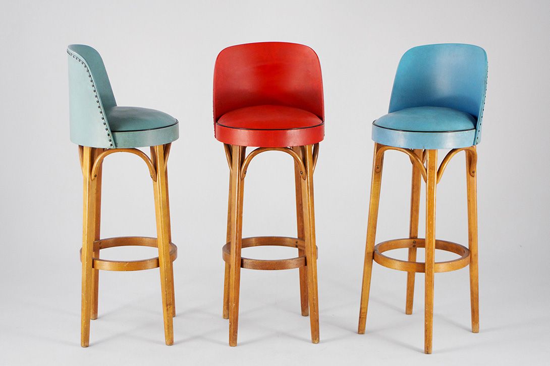 Foto Rockabilly Bar Stool Wood&#038;Leather