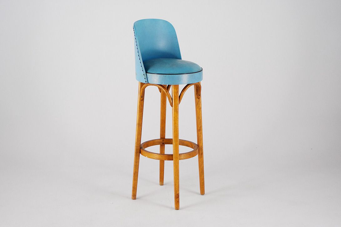 Foto Rockabilly Bar Stool Wood&#038;Leather