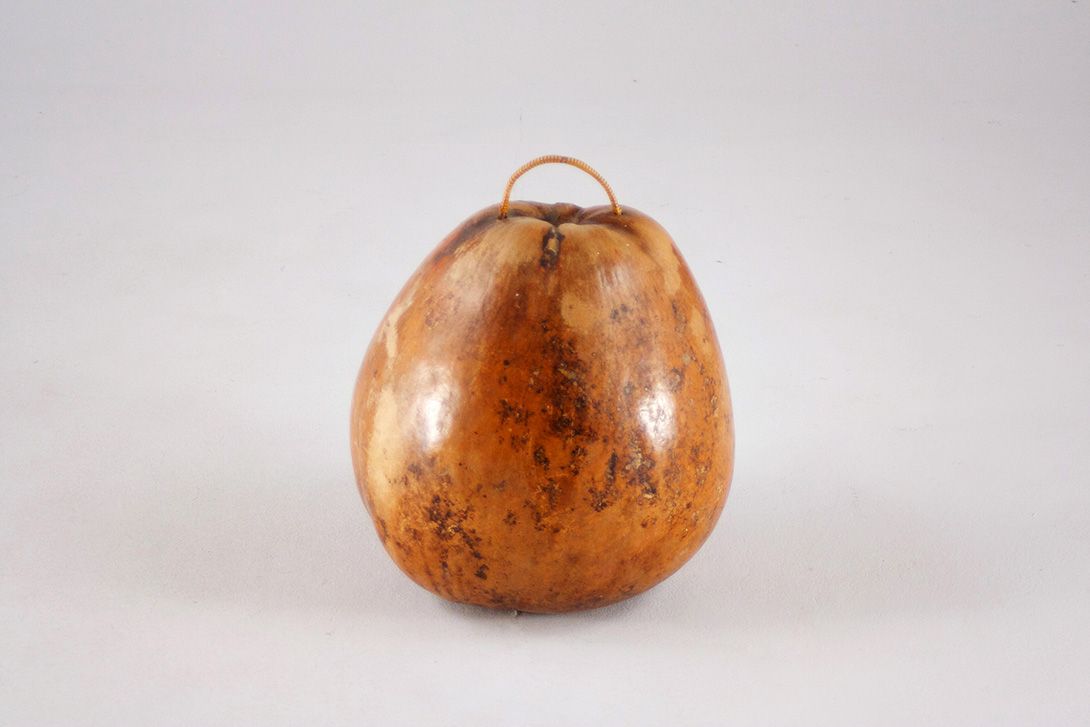 Foto Pumpkin Shaped Wooden Basket, Braided Handle