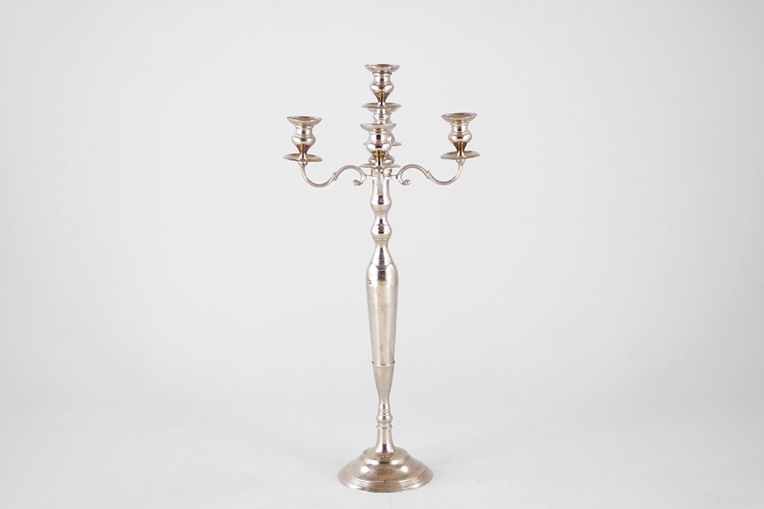 Foto Baroque Candle Holder Silver Chrome France 1970 h100x46