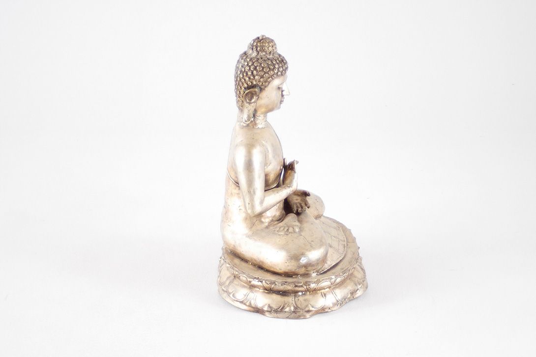 Foto Silver Metal Buddha Statue h58x45x35