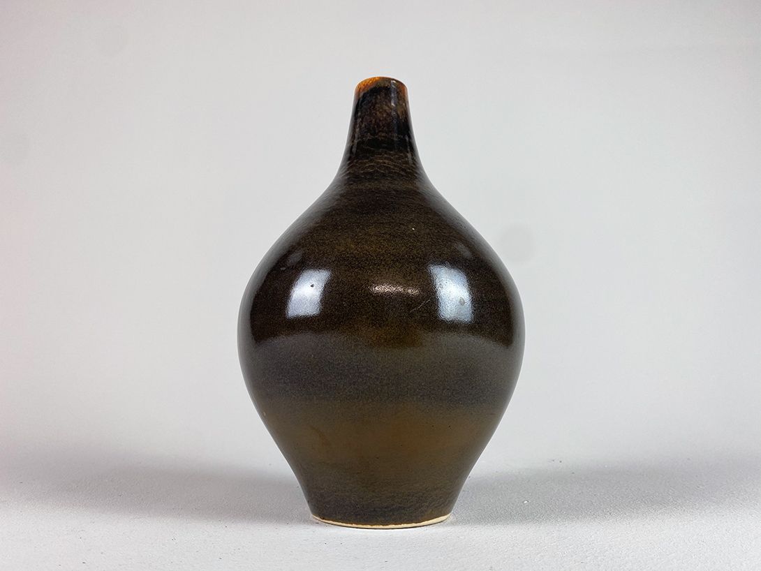 Foto Ceramic Table Vase Brown Beige Inside h27 D4