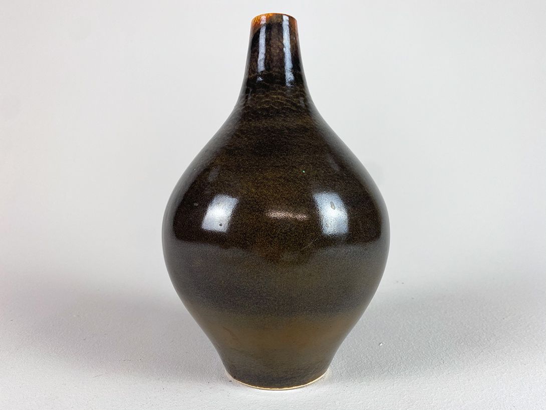 Foto Ceramic Table Vase Brown Beige Inside h27 D4