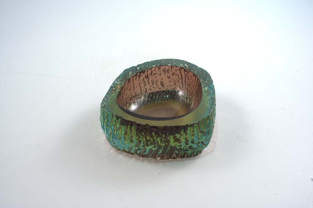 Foto Green Murano Glass Ashtray Italy 1960