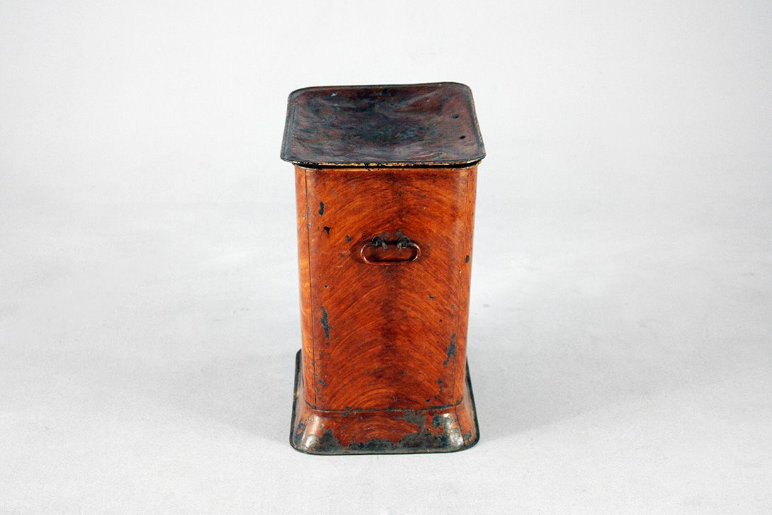 Foto Metal Waste Bin With Lid, Wooden Look