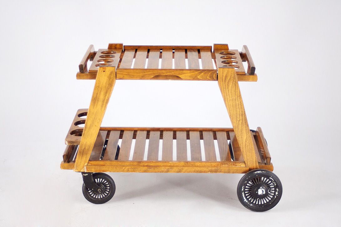 Foto Chalet Wooden Serving Cart h63x94x60