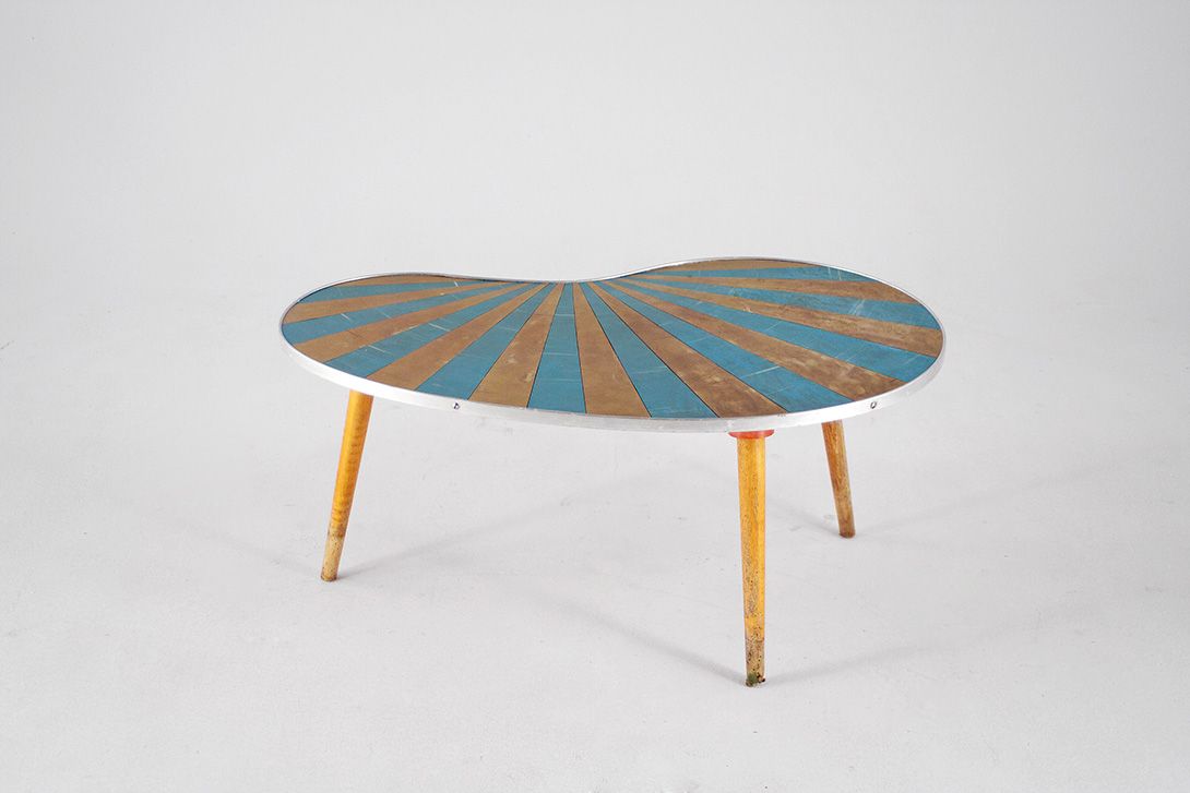 Foto Kidney Shaped Coffee Table Sundowner 1970 h35x78x45