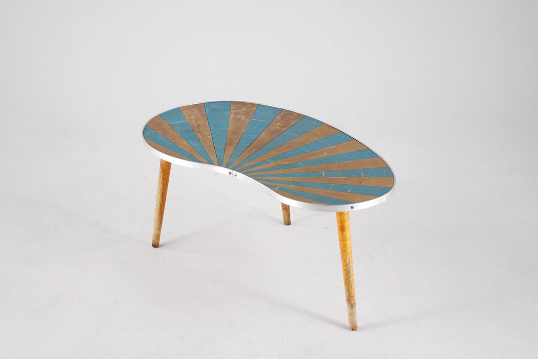 Foto Kidney Shaped Coffee Table Sundowner 1970 h35x78x45