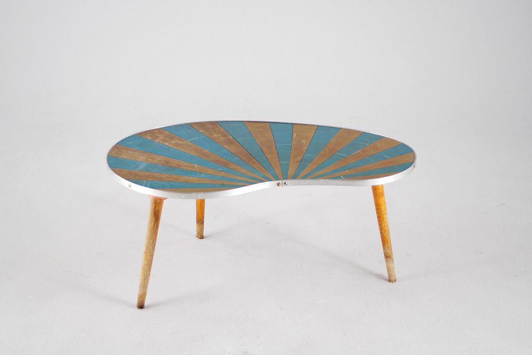 Foto Kidney Shaped Coffee Table Sundowner 1970 h35x78x45