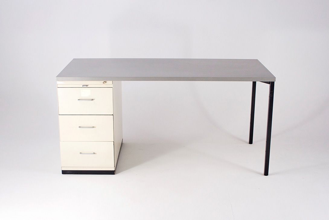 Foto Metal Desk with Side Table h75x156x78