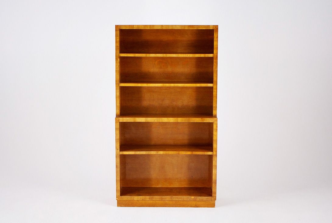 Foto Art Deco Cherrywood Book Shelf Germany 1928 h144x80x27