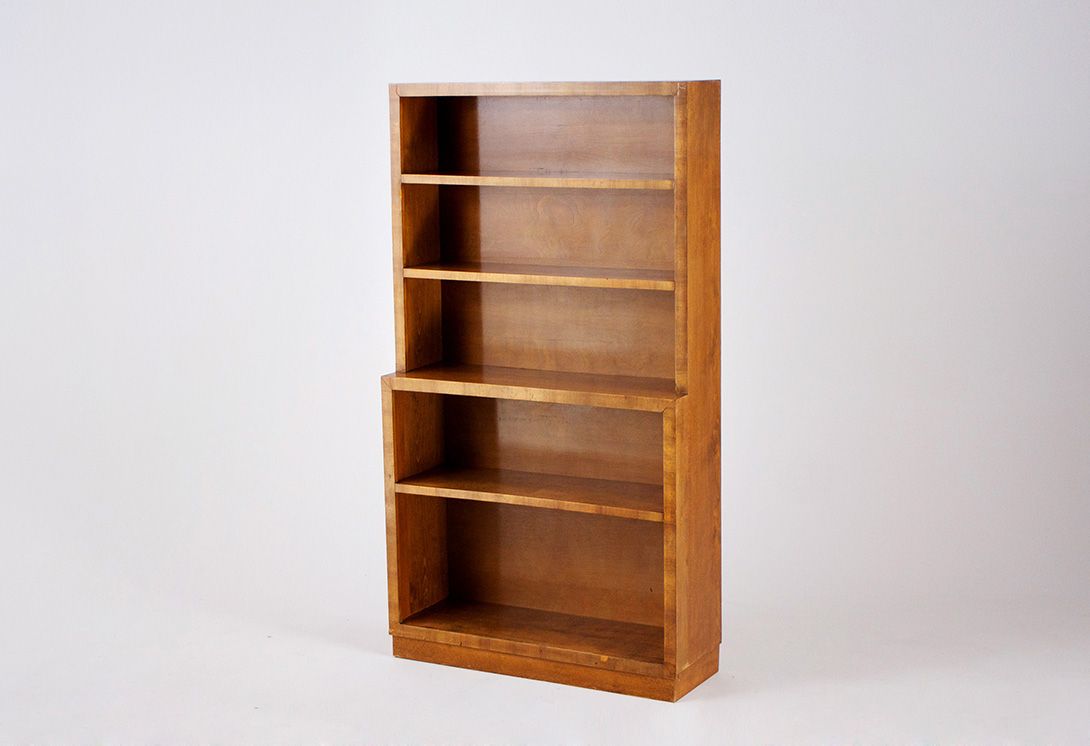 Foto Art Deco Cherrywood Book Shelf Germany 1928 h144x80x27