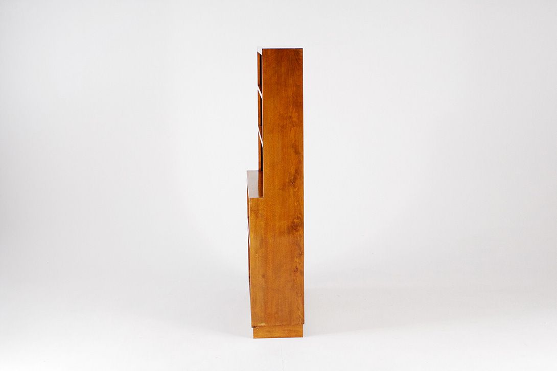 Foto Art Deco Cherrywood Book Shelf Germany 1928 h144x80x27