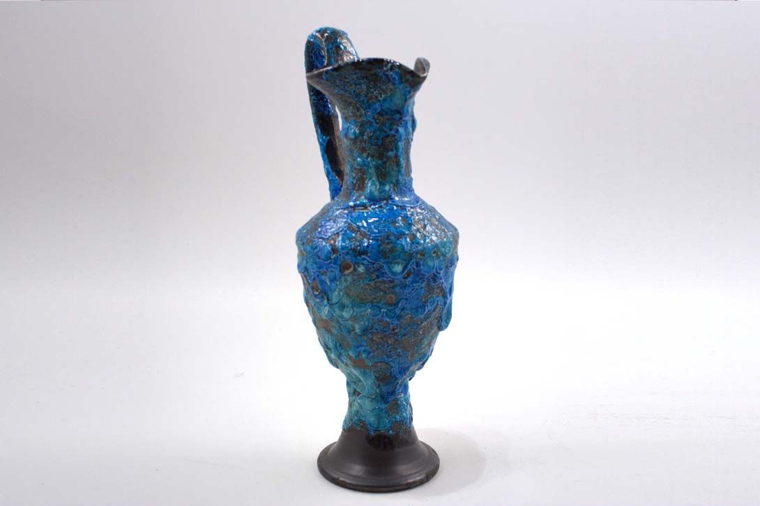 Foto Rough Blue Ceramic Table Jug Vase h44 D6