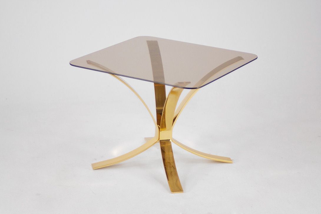 Foto Brass Coffee Table Smoked Glass h47x60