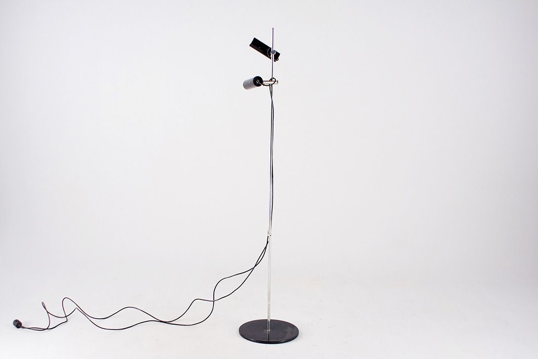 Foto Black Floor Lamp with 2-Cylindrical Lampshades h165 *