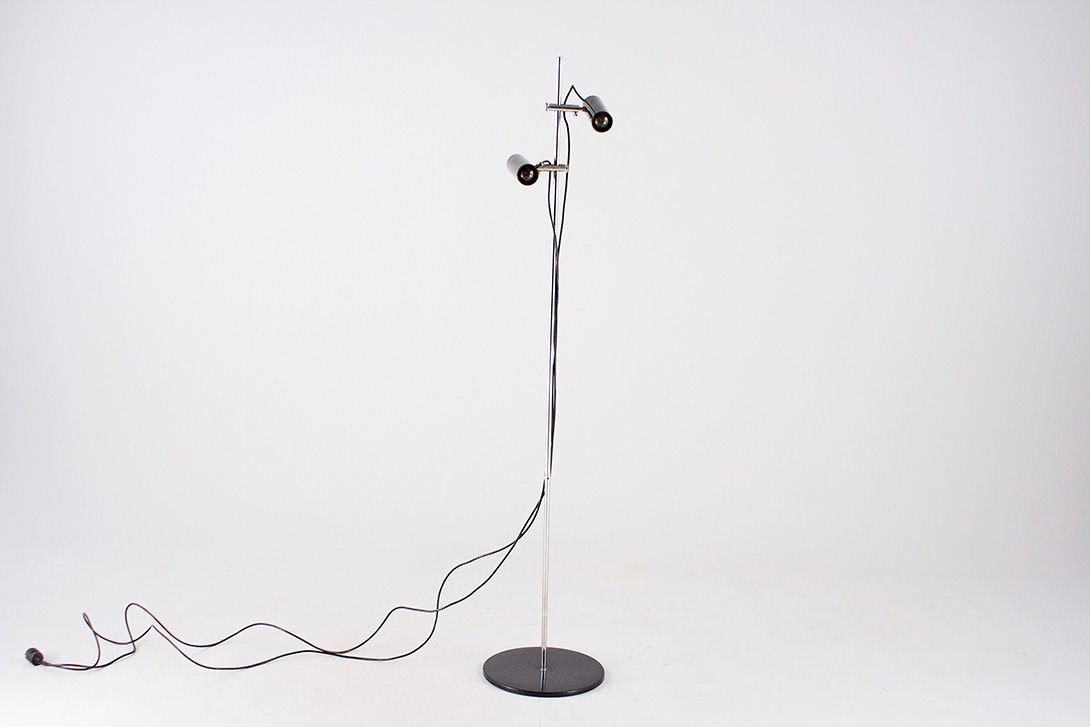 Foto Black Floor Lamp with 2-Cylindrical Lampshades h165 *