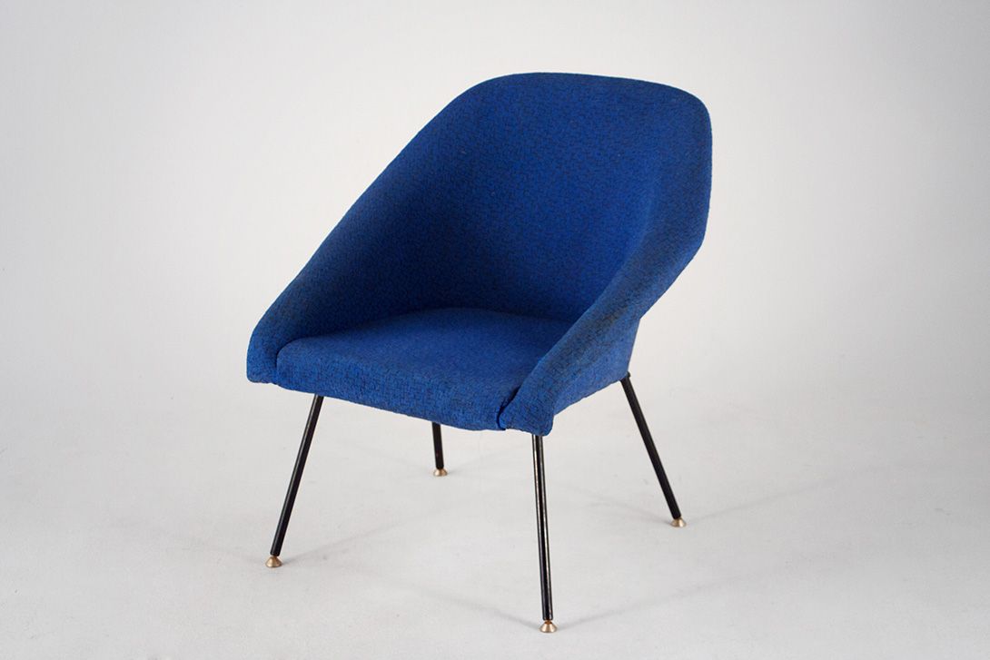 Foto Modern Blue Cocktail Armchair GDR 1962