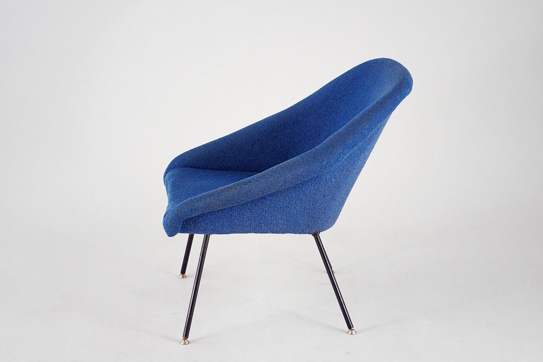 Foto Modern Blue Cocktail Armchair GDR 1962