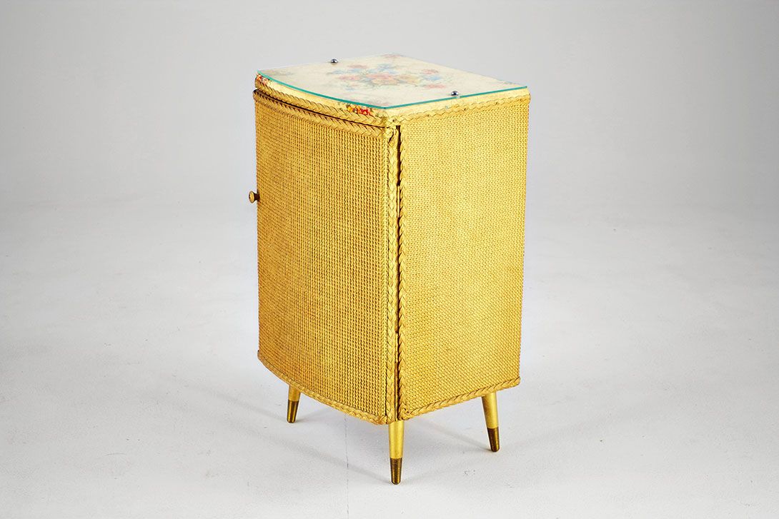 Foto Golden Lloyd Loom Cabinet Flower Top h38x33x68