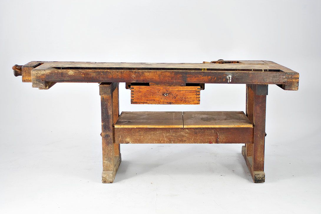 Foto Wooden Vintage Workbench 1934 h80x220x100