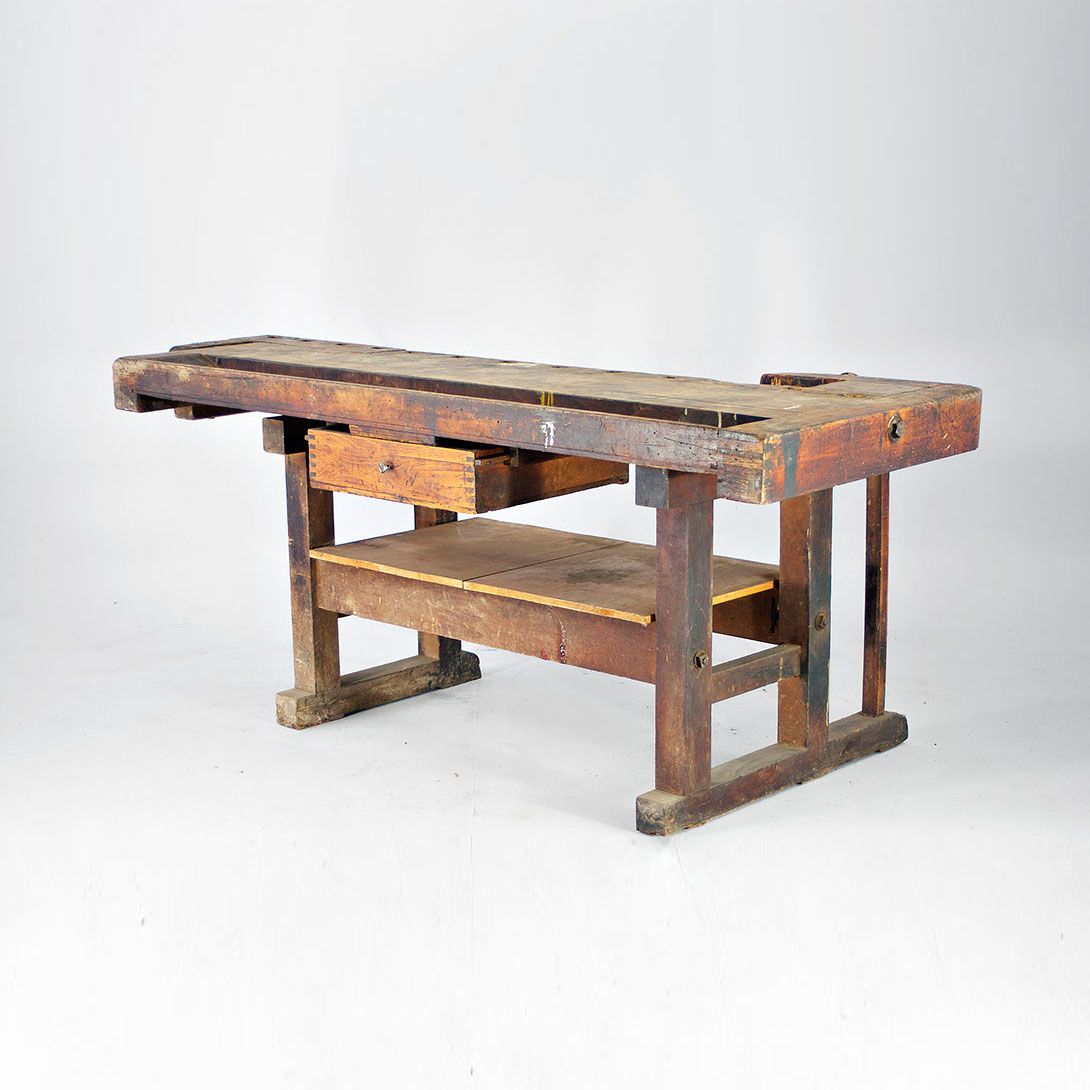 Foto Wooden Vintage Workbench 1934 h80x220x100