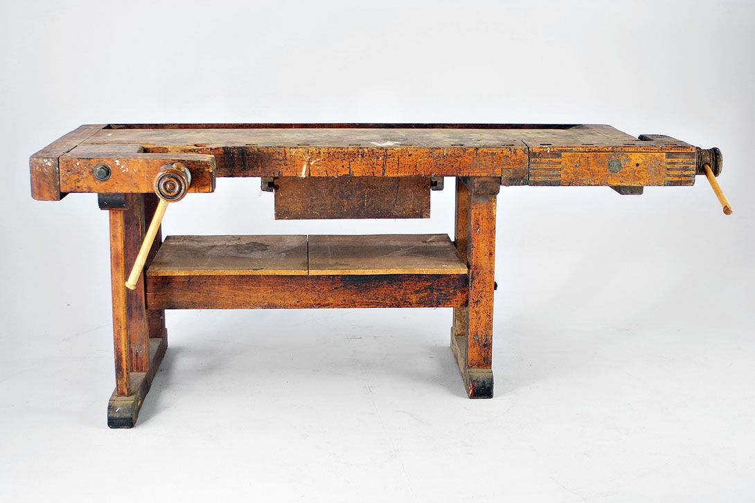 Foto Wooden Vintage Workbench 1934 h80x220x100