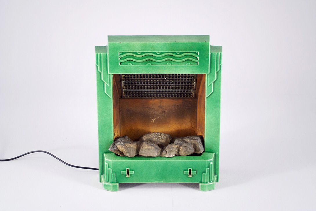 Foto Green Electric Fireplace, Art Deco h65x52x25