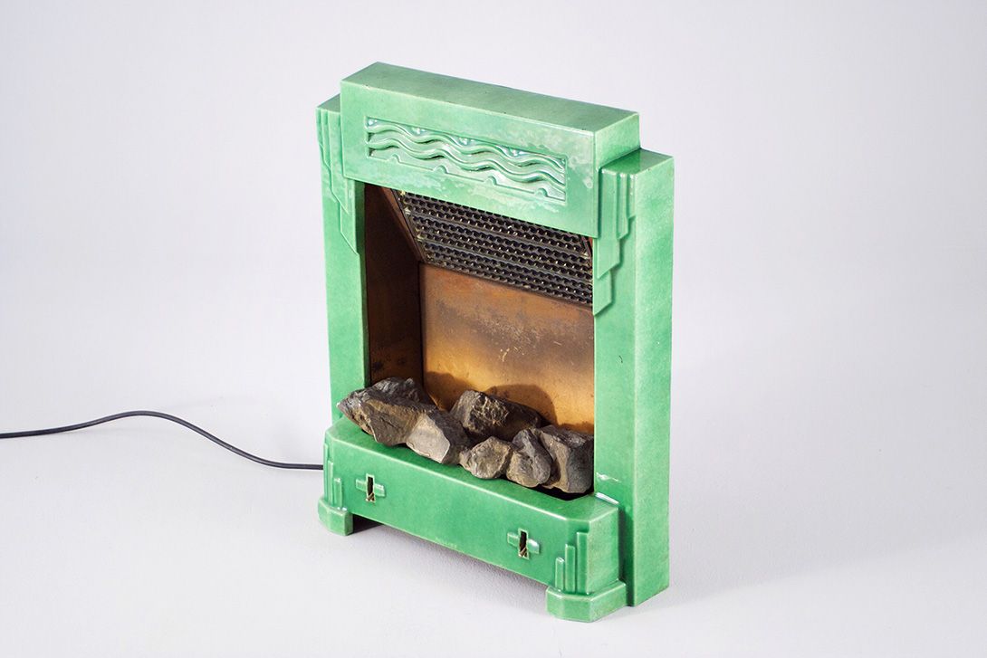 Foto Green Electric Fireplace, Art Deco h65x52x25