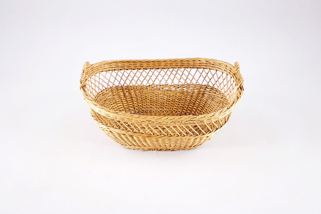 Foto Wicker / Laundry Basket with Handles, Fine Plaiting, 1910