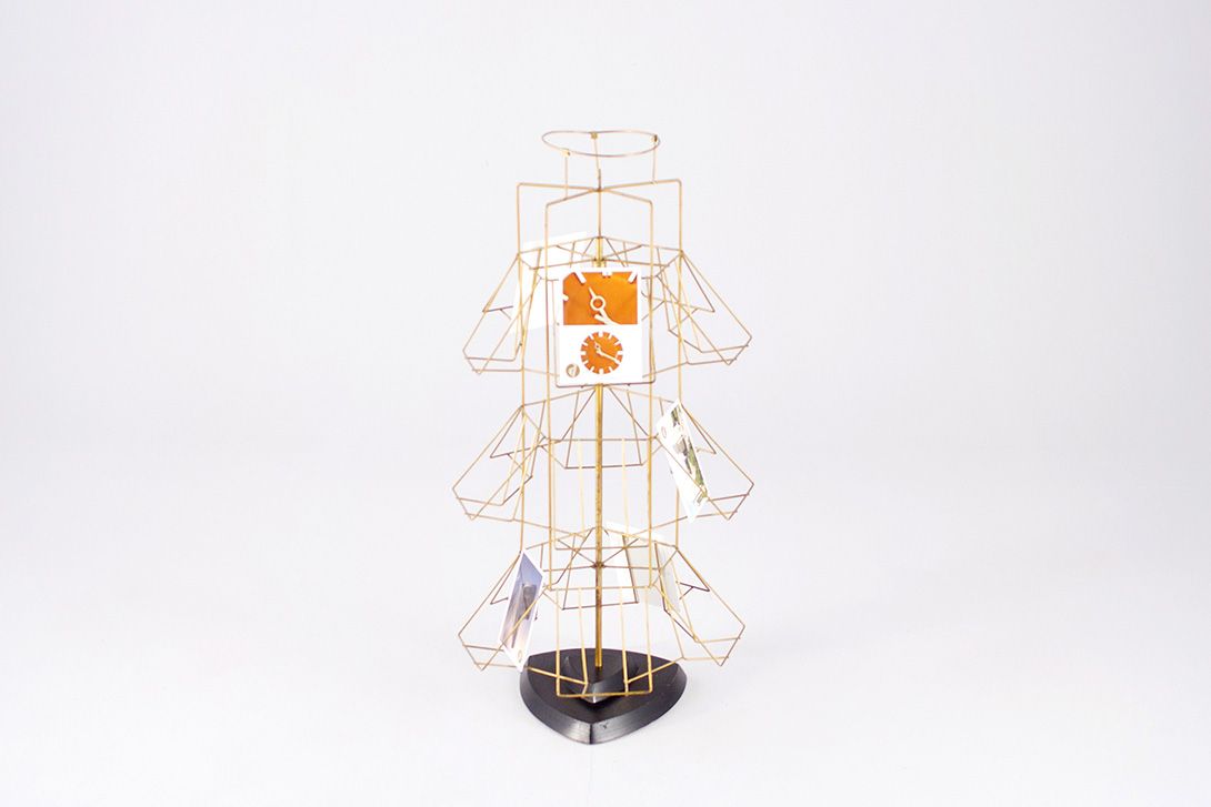 Foto Delicate Vintage Brass Postcard Rack 1955 h83x40