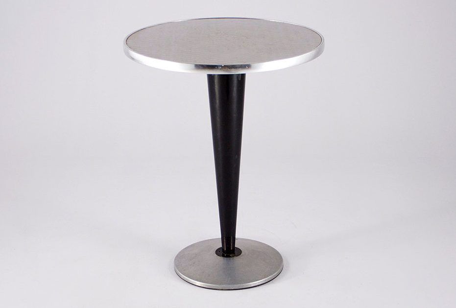 Foto Small Round Modular Bistro Table Chrome Top ø60 Germany 1956