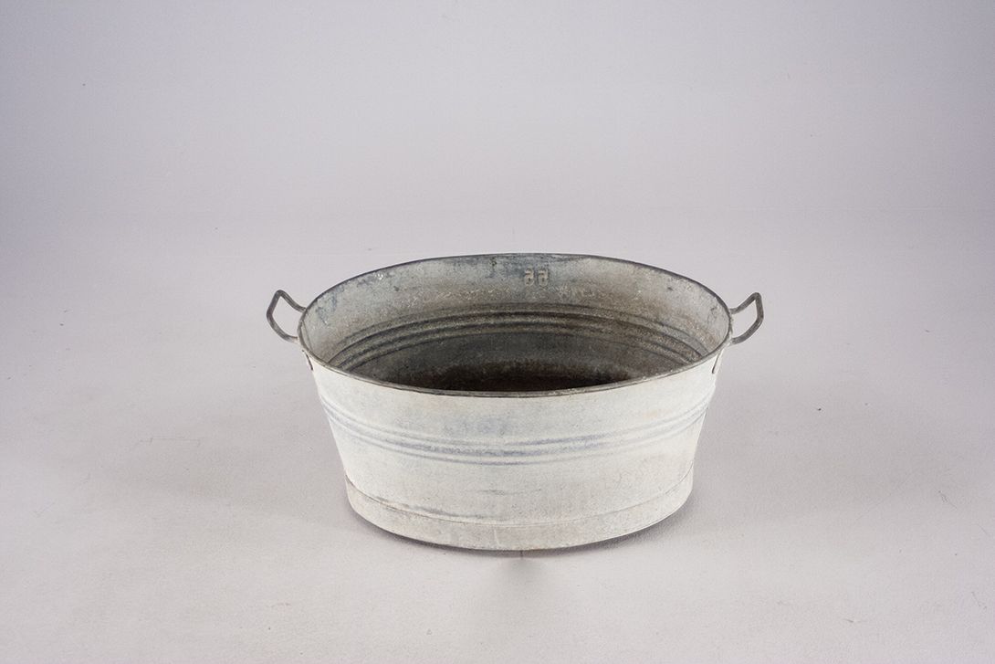Foto Vintage Zinc Tin Tub, Medium Size h24x55x43