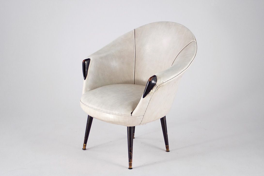 Foto 1950&#8217;s Leather Cocktail Chair