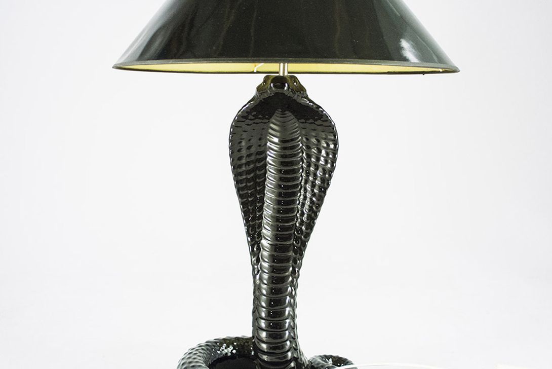 Foto Black Cobra Snake Table Lamp h85