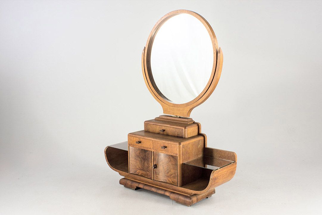 Foto Art Deco Lady Mirror Dressing Table 1929 h175x31x38 //