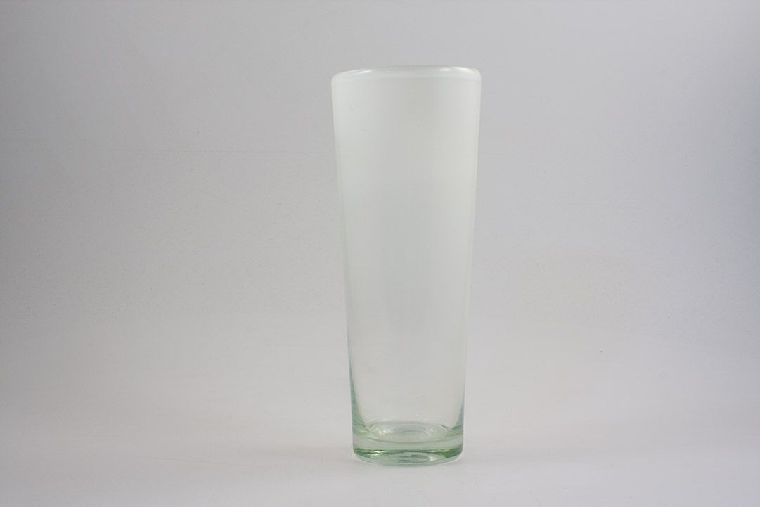 Foto Milky Transparent Glass Table Vase h29
