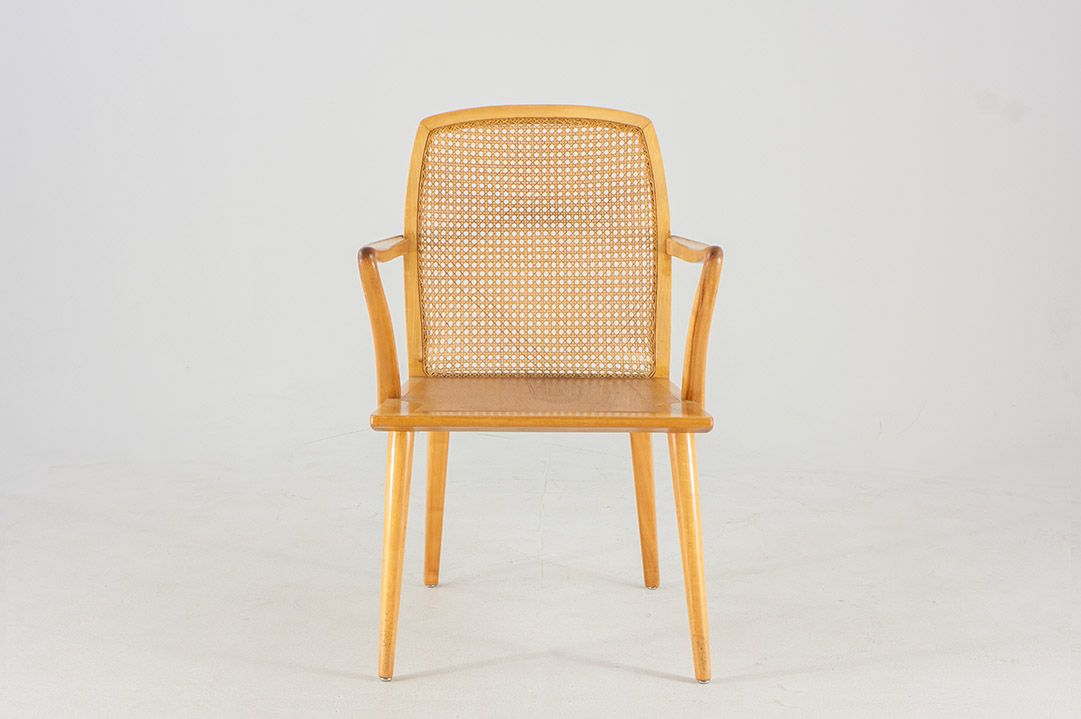Foto German Wooden Chair with Reed Netting 1912