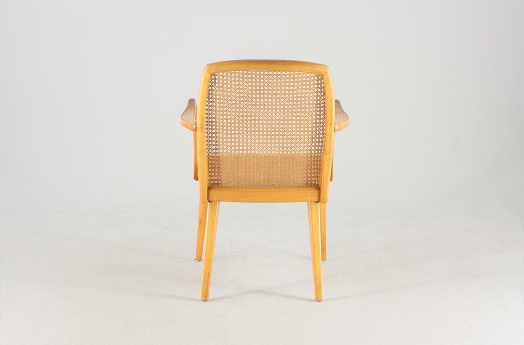 Foto German Wooden Chair with Reed Netting 1912