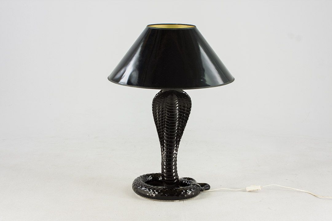 Foto Black Cobra Snake Table Lamp h85