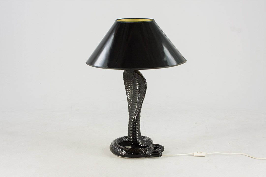 Foto Black Cobra Snake Table Lamp h85