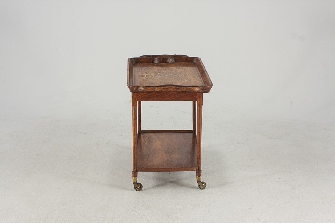 Foto Wooden Serving Table With Gold Pattern Intarsias 1880 h70x50x37